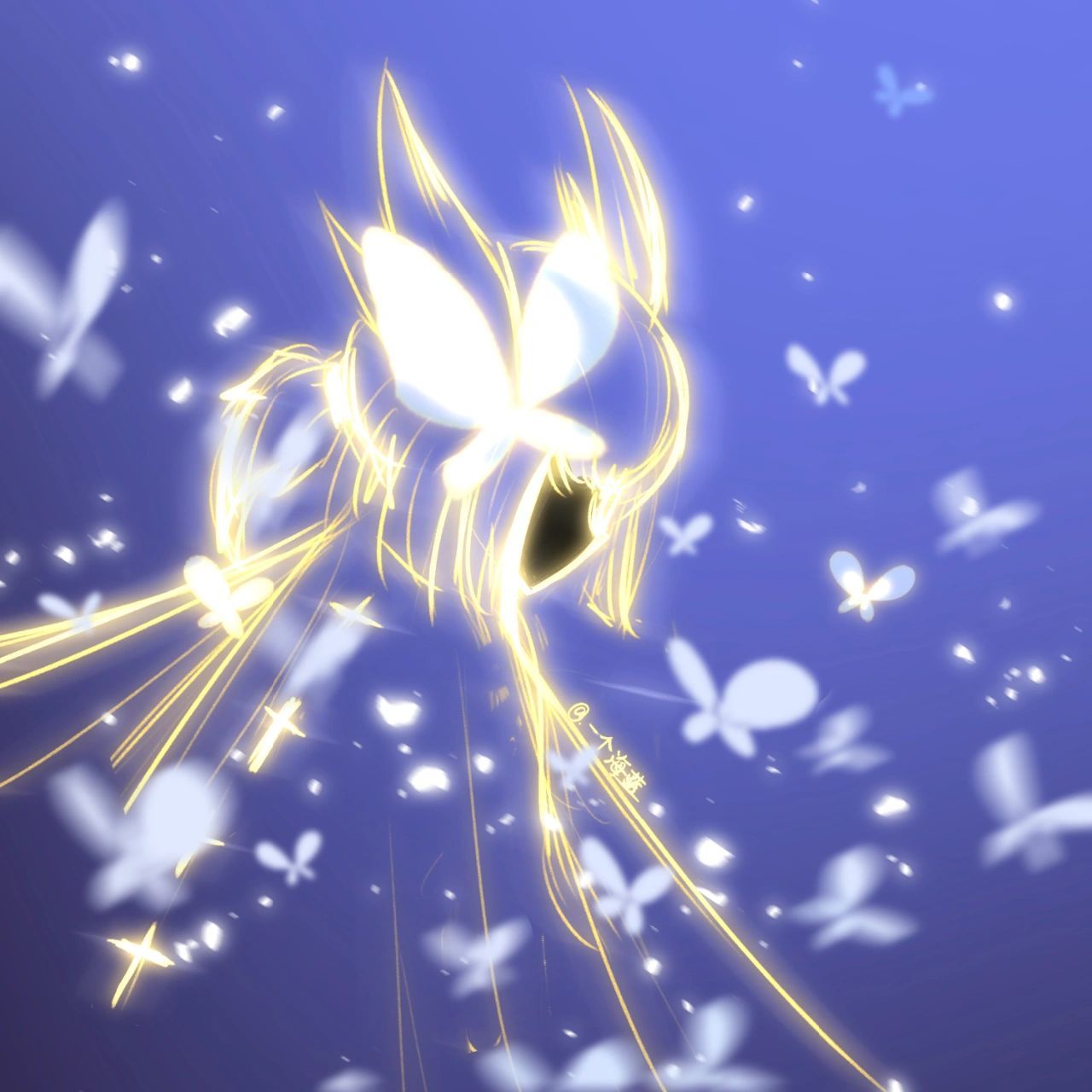 光遇头像|这系列有6张啦 霞谷里的蓝蝶 用作头像背景图右键保存自取