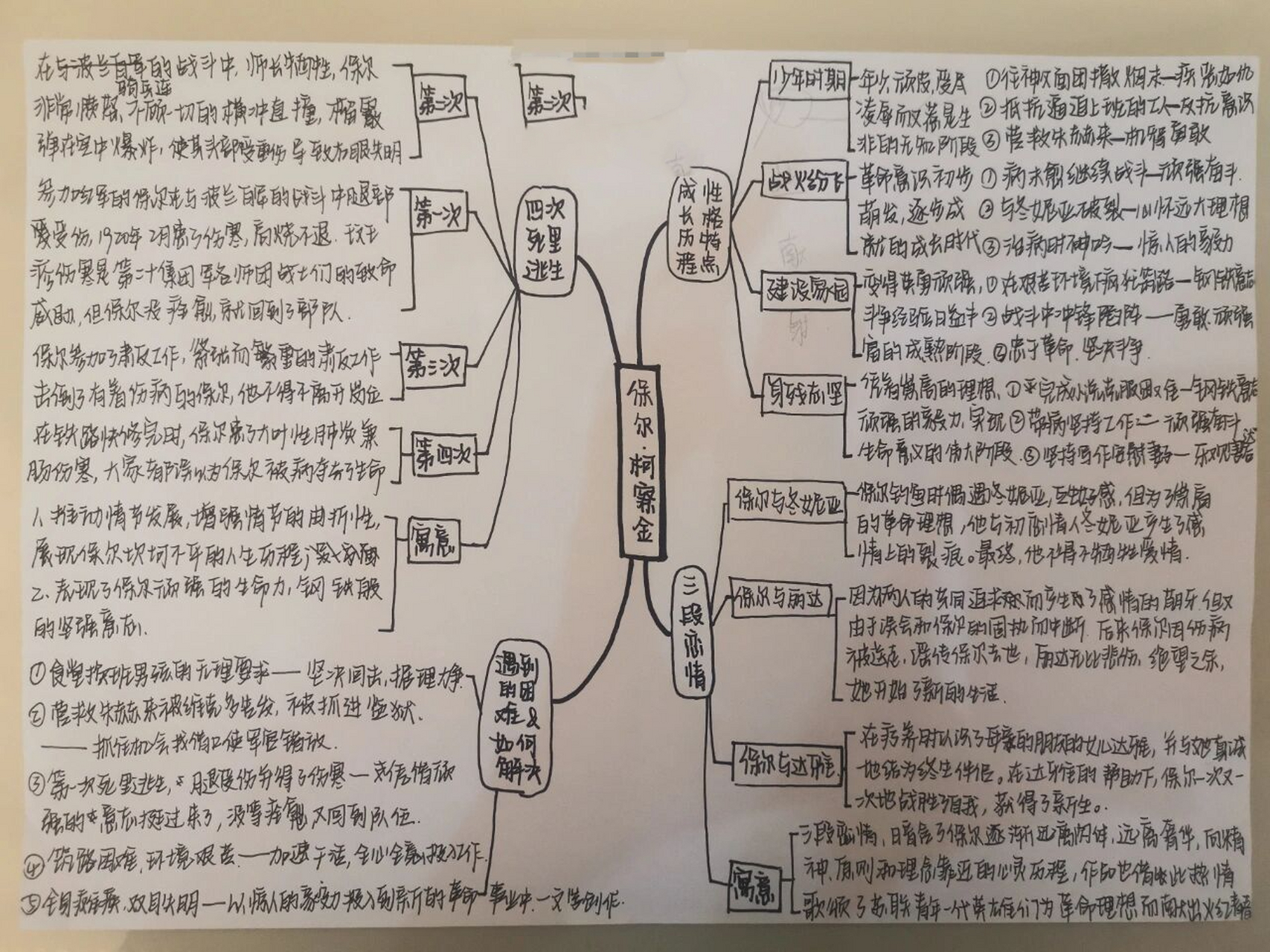 保尔革命生涯思维导图图片