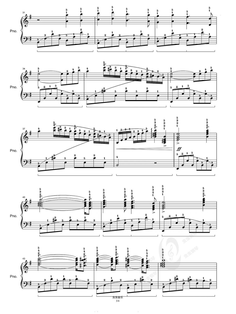 出埃及记(超简单 带指法) 马克西姆经典钢琴谱分享