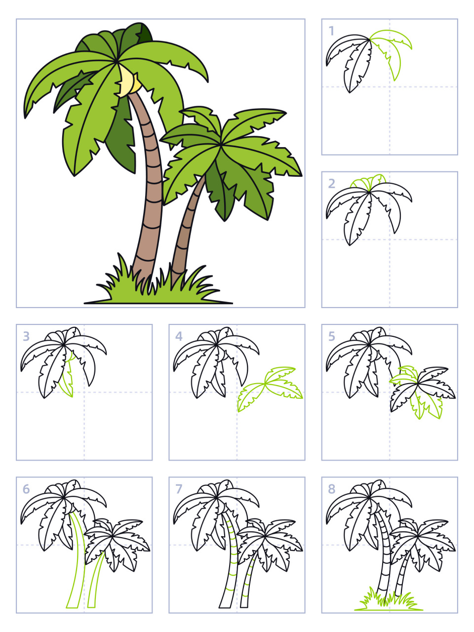 椰子树画法简笔画图片