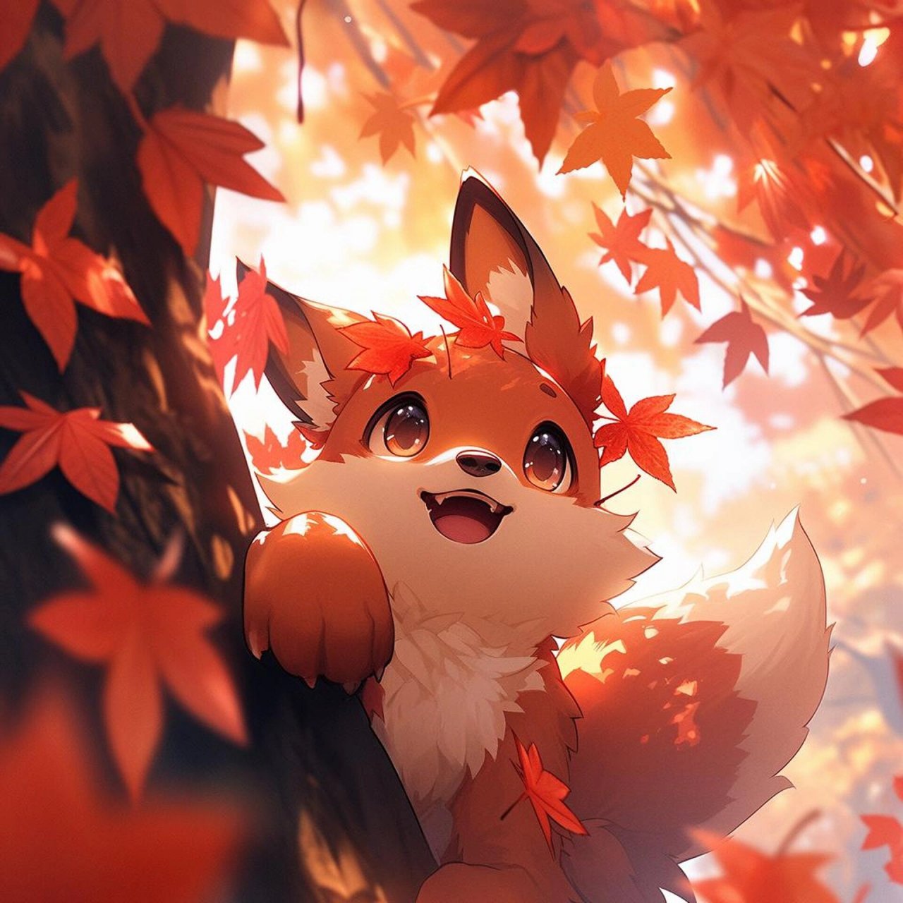 你们有没有超级可爱的小狐狸头像啊?而且,这个表情也很适合秋天呢!