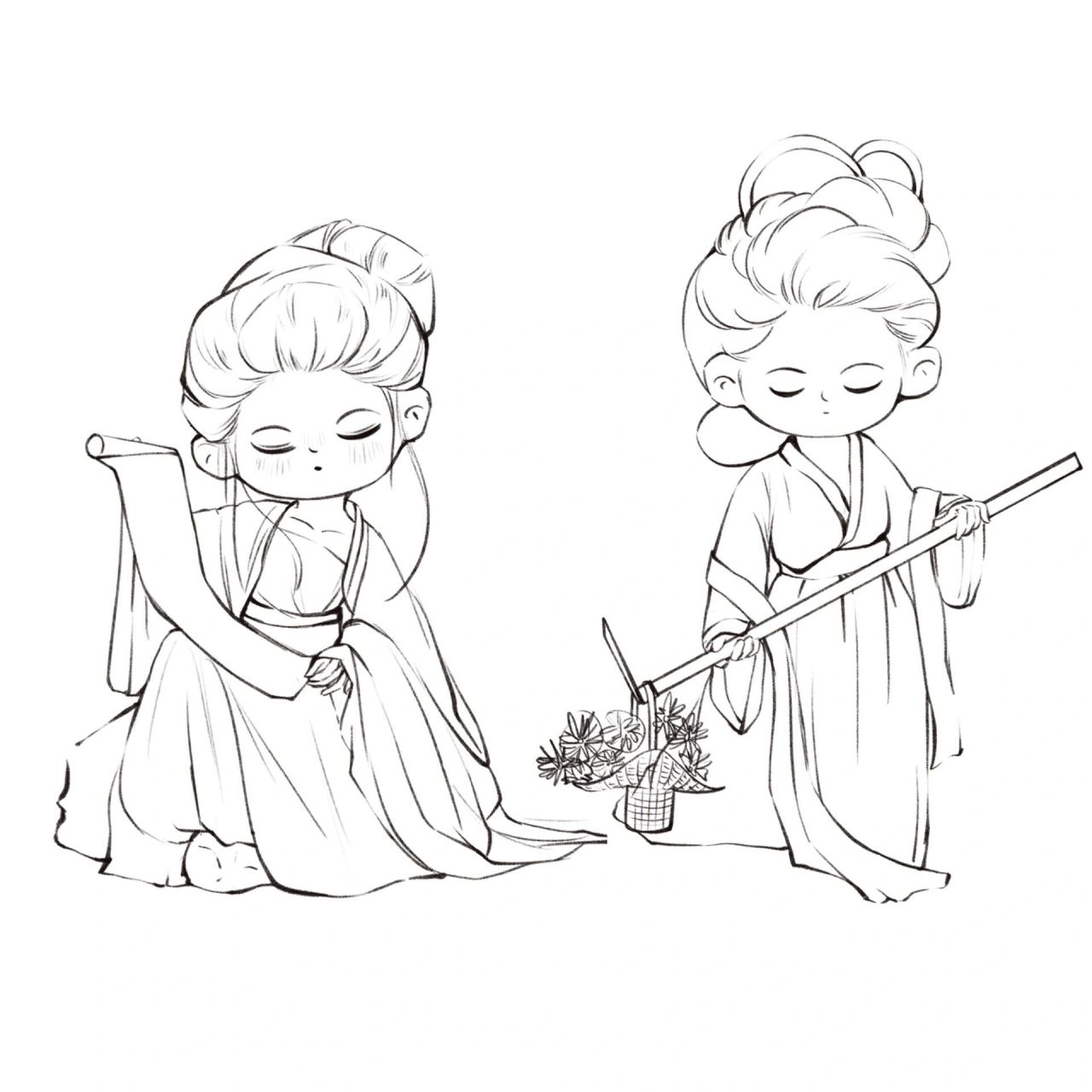 91速写练习-古风q版人物     =