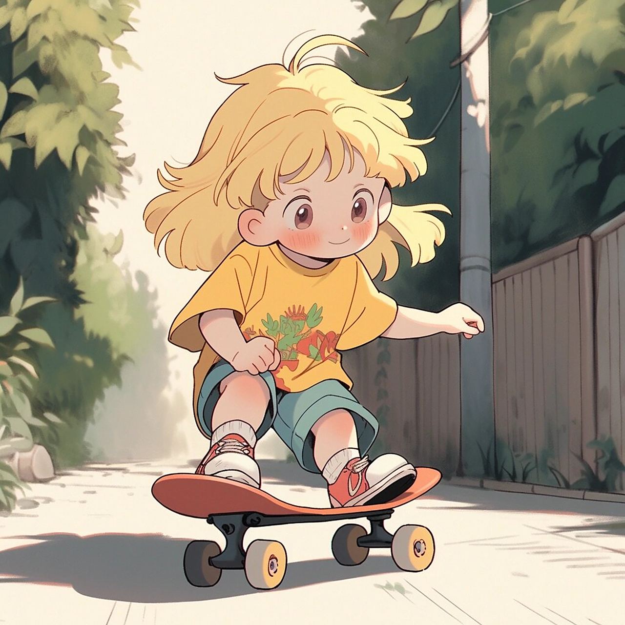 情侣头像|滑板少女 怎么说当年我也有块板～滑行中踩板跳起,长板的宝