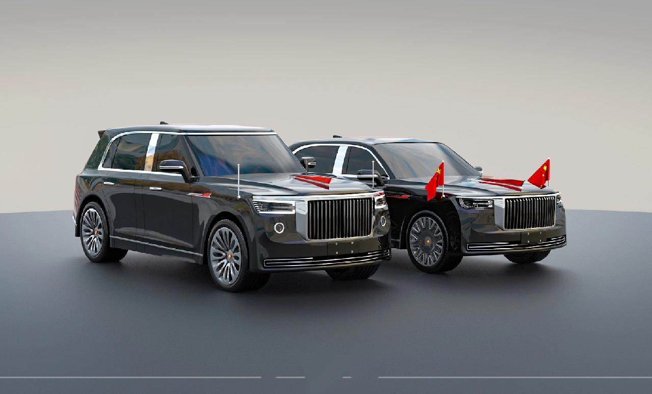 红旗n701-suv版 周末大雨,在家画车～"红旗n701-suv版",轿车有了,做个