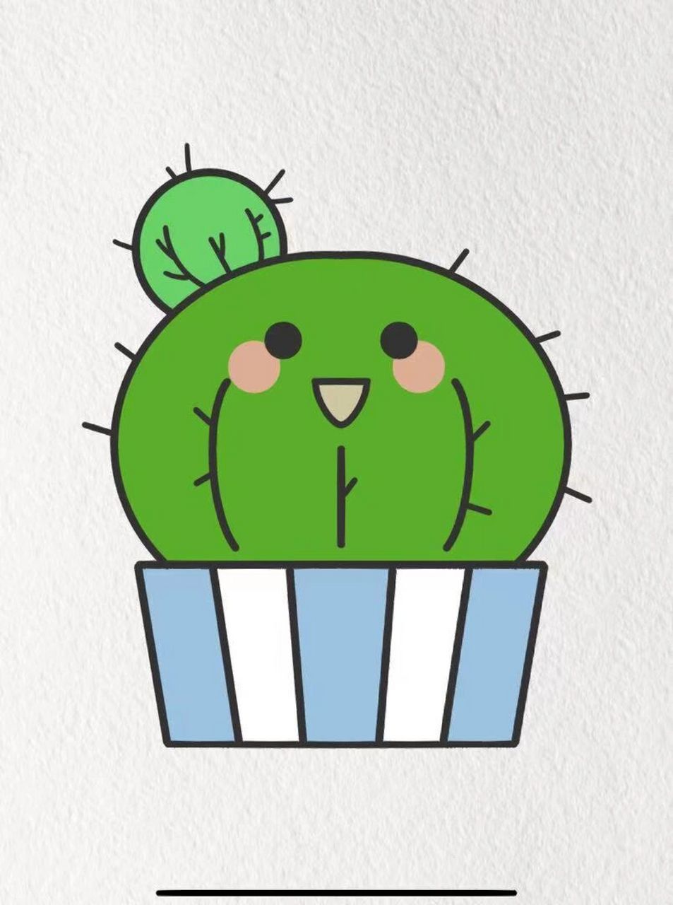 今日份简笔画 盆栽仙人掌 一起来画画吧