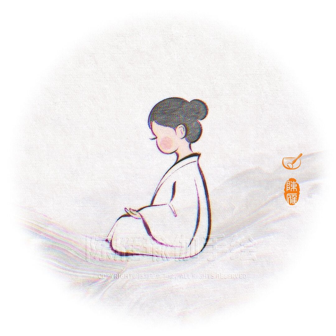 绘画日常静坐卡通图片静坐图片静心打坐图片大全可爱静心 插图静心