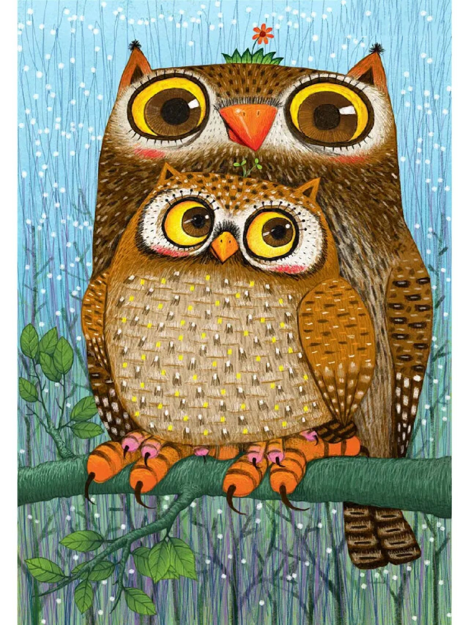 猫头鹰的两种画法 水彩画的猫头鹰 手绘结合电脑画的猫头鹰