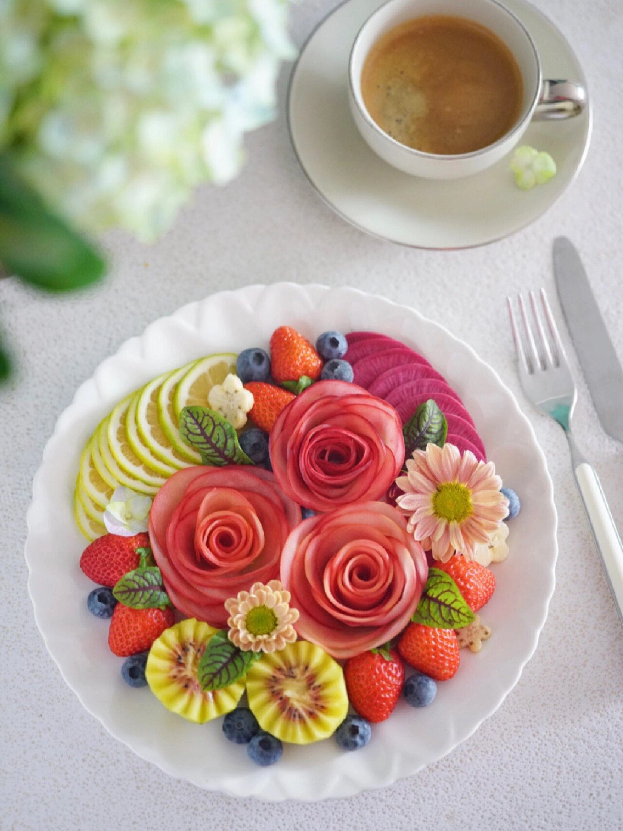 今日份|花团锦簇|红心❤️苹果🍎水果拼盘