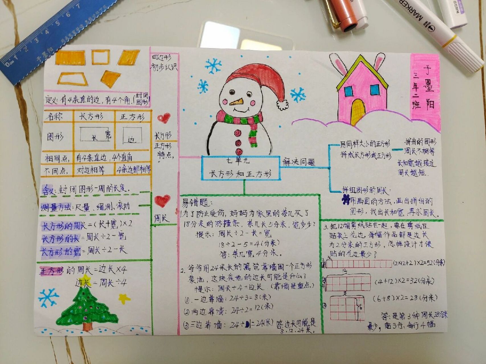 三年级数学7单元思维导图