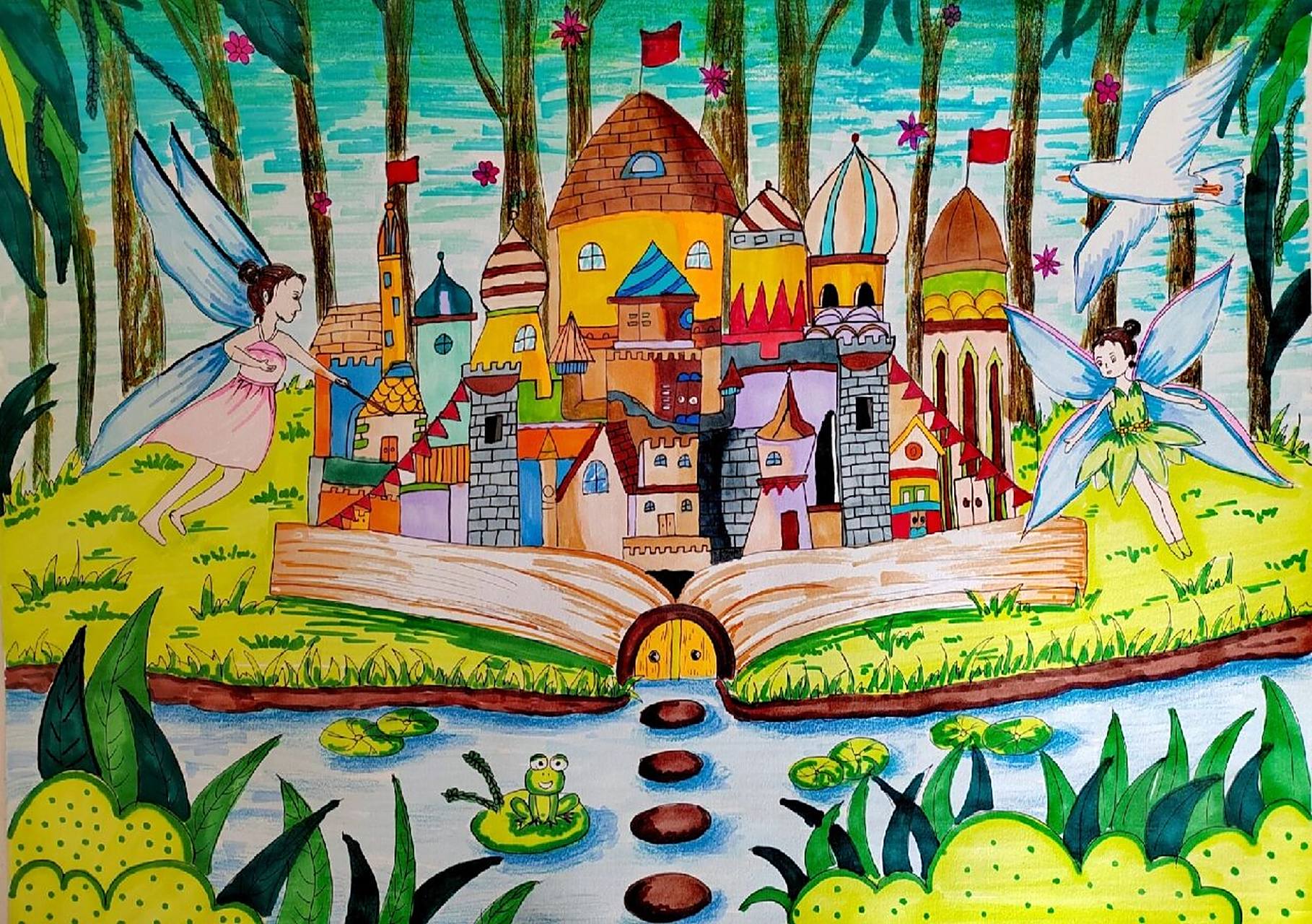 二年级美术作品 辅导小朋友参加学校的比赛,希望他取得好成绩!78