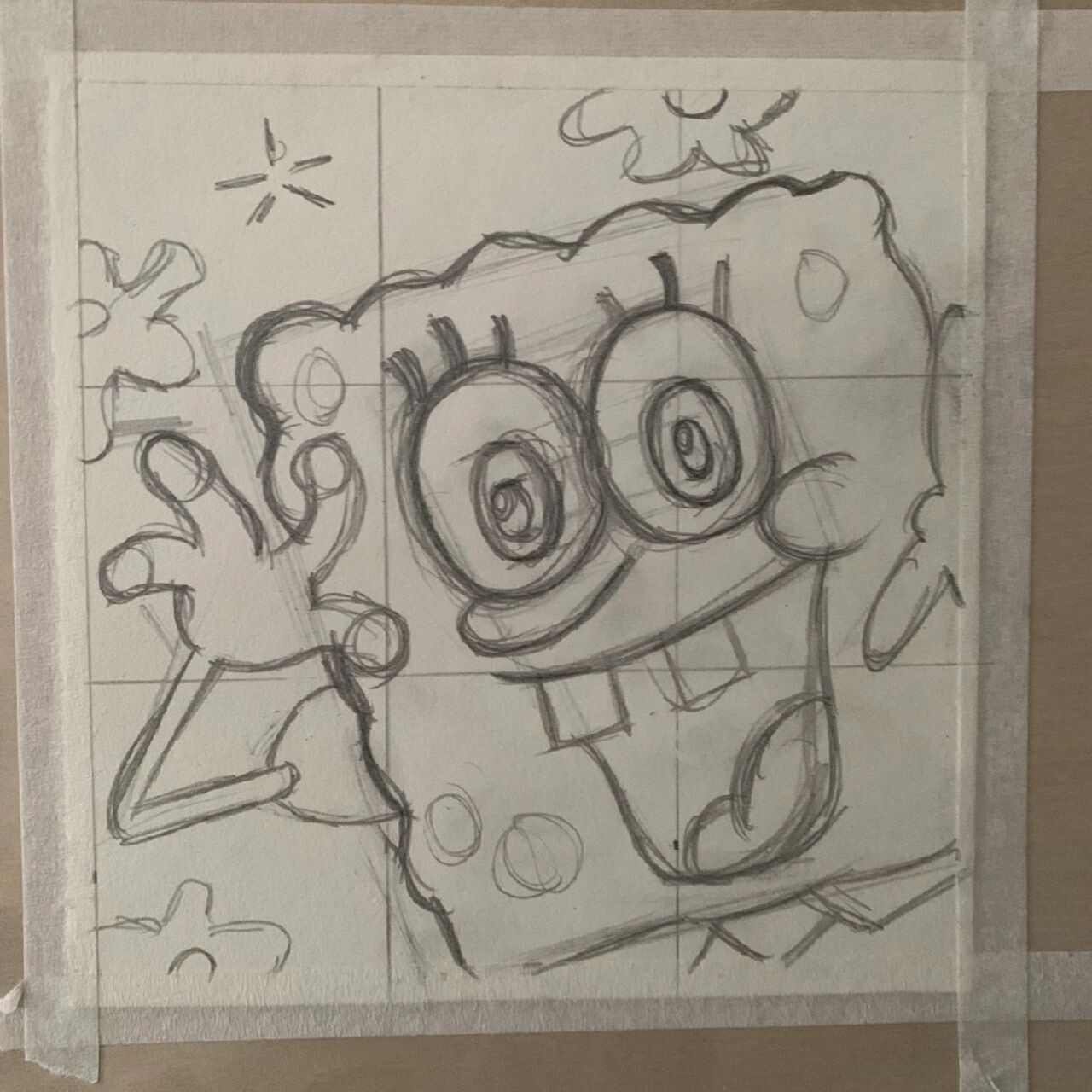 解锁一张海绵宝宝|线稿|过程|简笔画