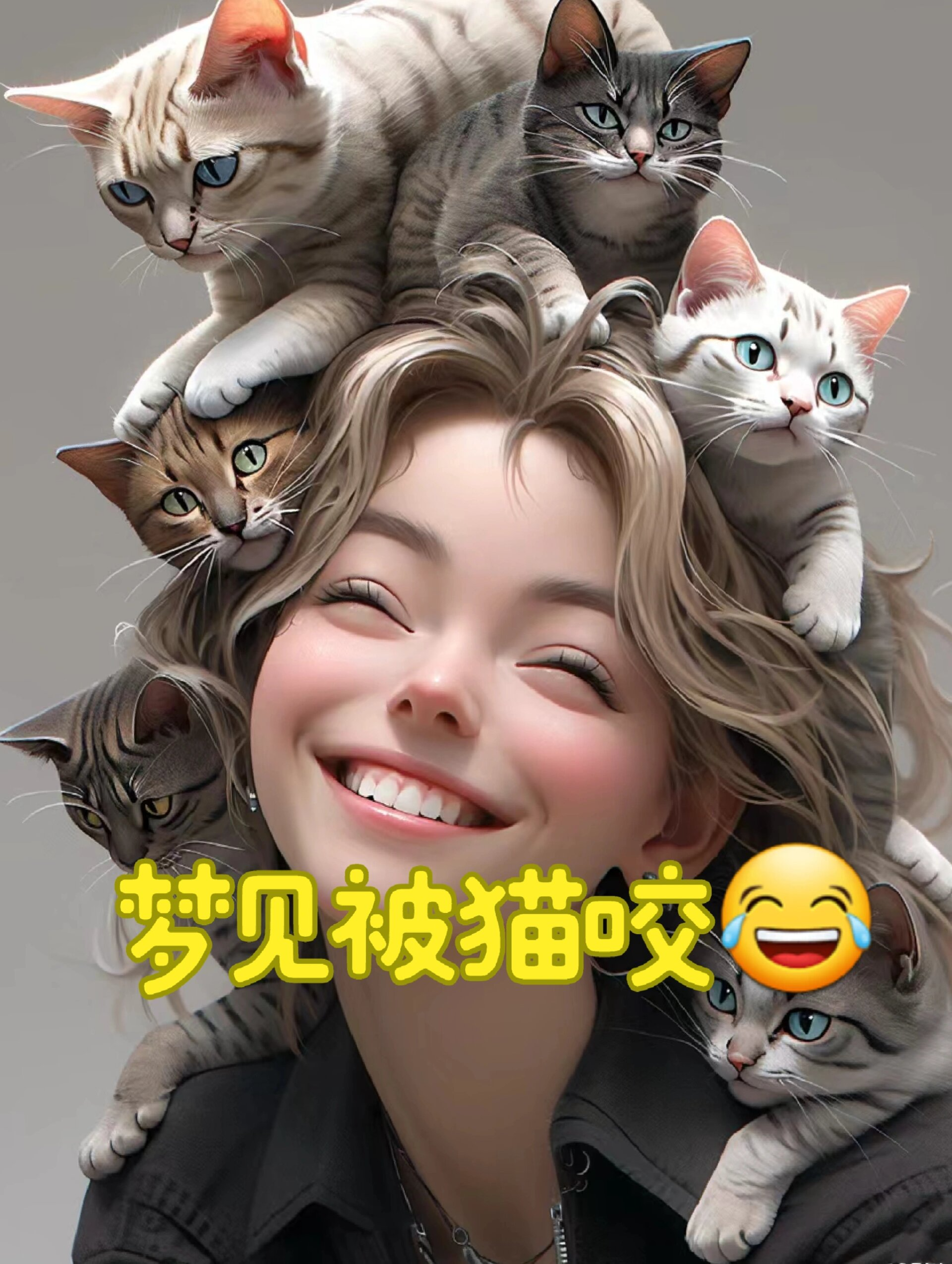 梦见被猫咬图片