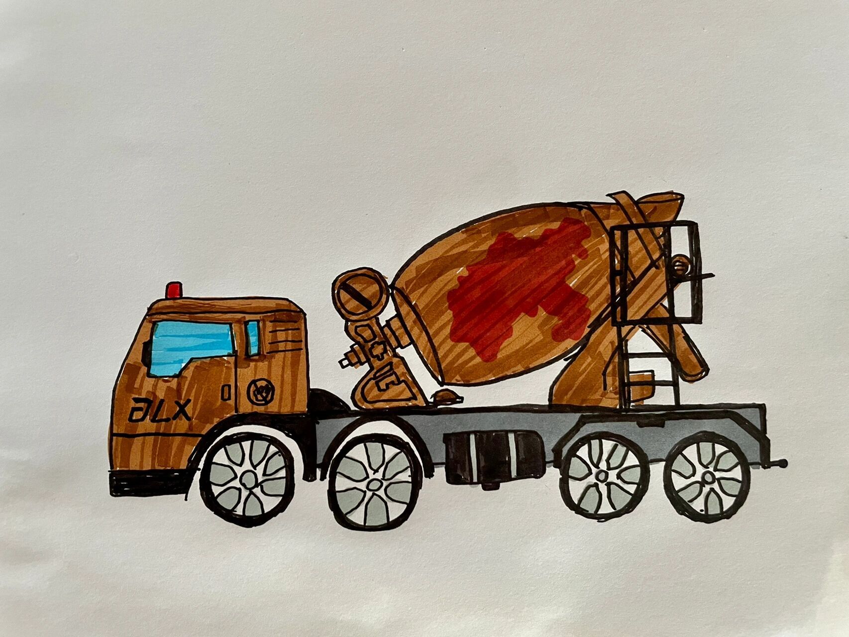 搅拌车儿童简笔画～工程车 途最喜欢的工程车系列  每天都要给妈妈出