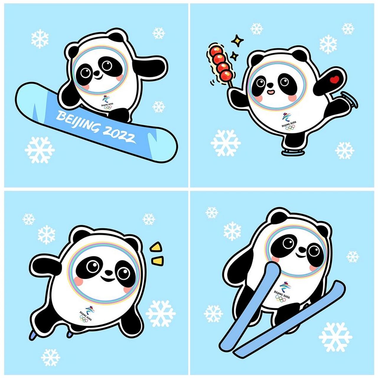 冰墩墩冬奥会头像已经安排 这么可爱用起来～ 手帐贴纸元素很多小可爱