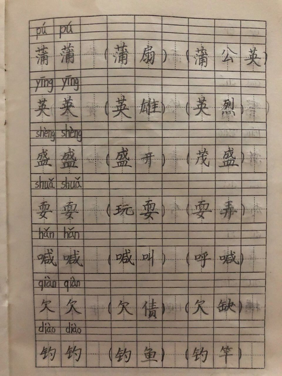 三年级上册语文 《金色的草地》 生字组词练习