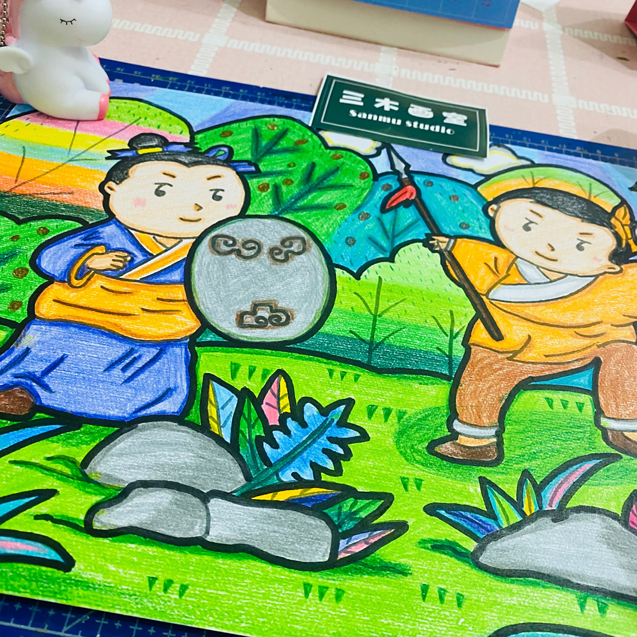 原创成语故事儿童画【自相矛盾】 日常更新原创成语系列之【自相矛盾