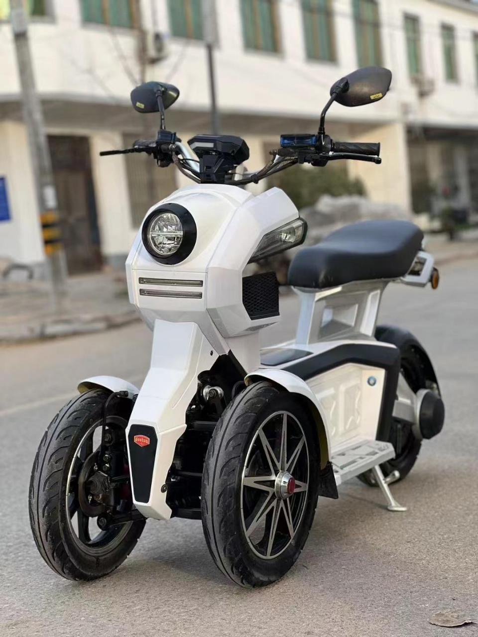 逗哈牌电动倒三轮,经典航空铝车身,前置独.