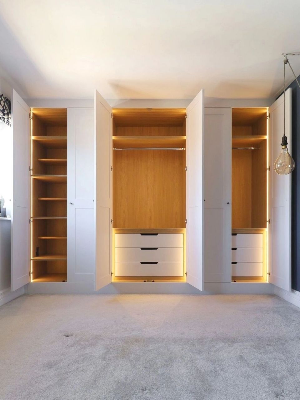 奶油白"回"字造型衣柜,妥妥的梦中情柜!