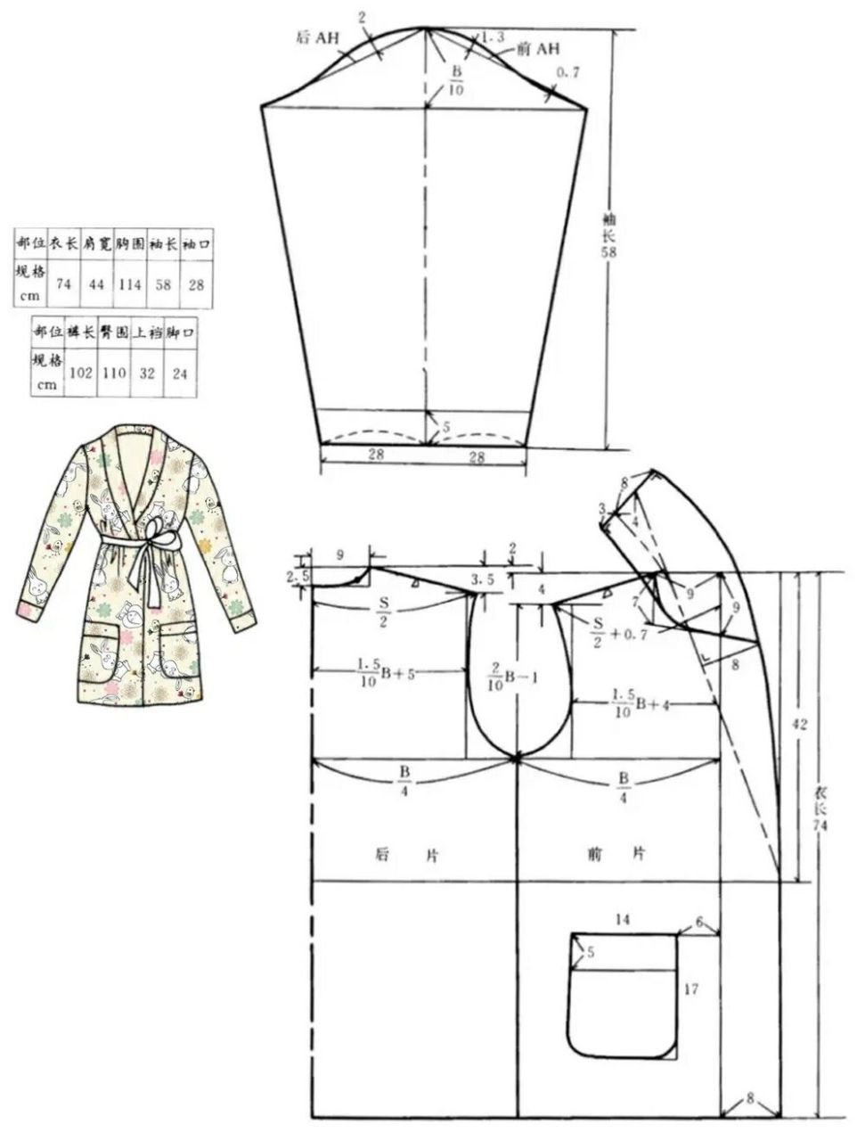 8款浴袍裁剪图分享