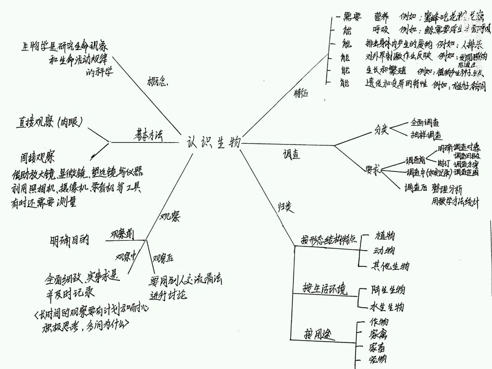 思维导图生物第一单元图片