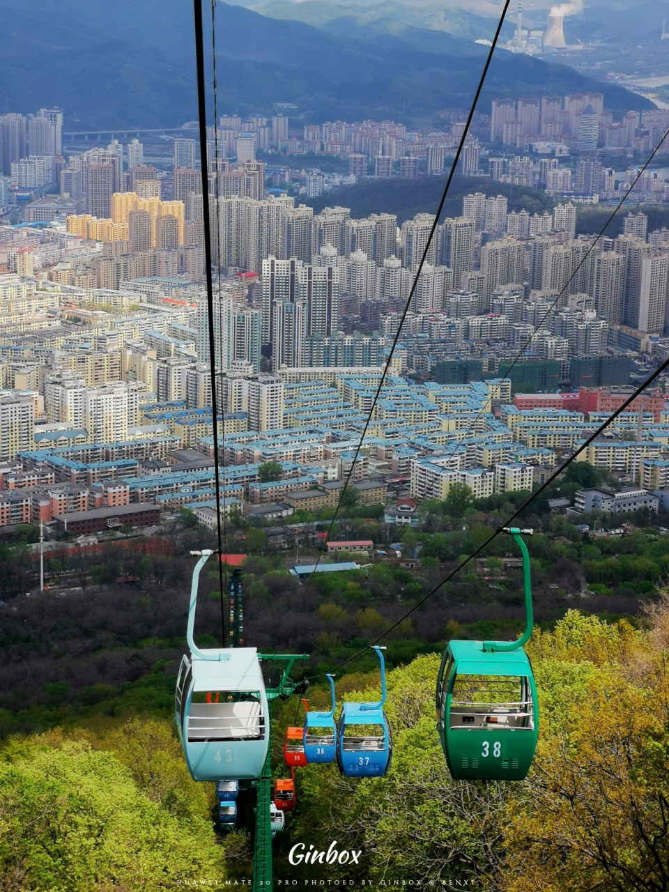 本溪·平顶山森林公园·07 家乡的缆车,天气好的时候风景是针不戳