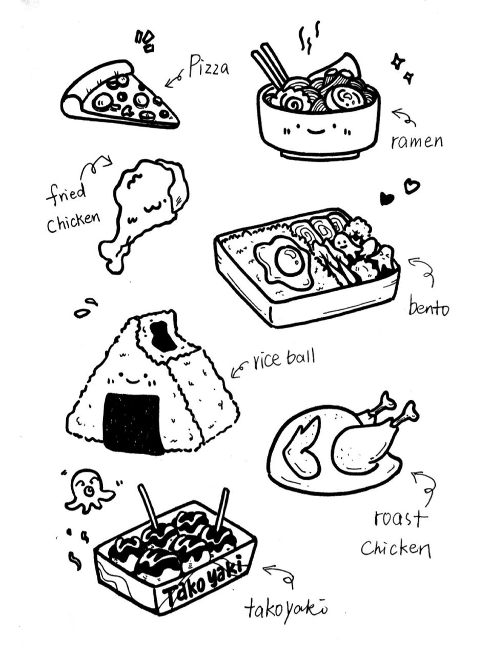 no.26|简餐主题手帐素材 临摹: hy 手绘 扫描