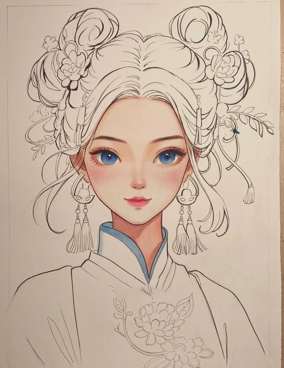 手绘马克笔古风人物上色分享/右滑附步骤图 素材参考来自 绘画工具