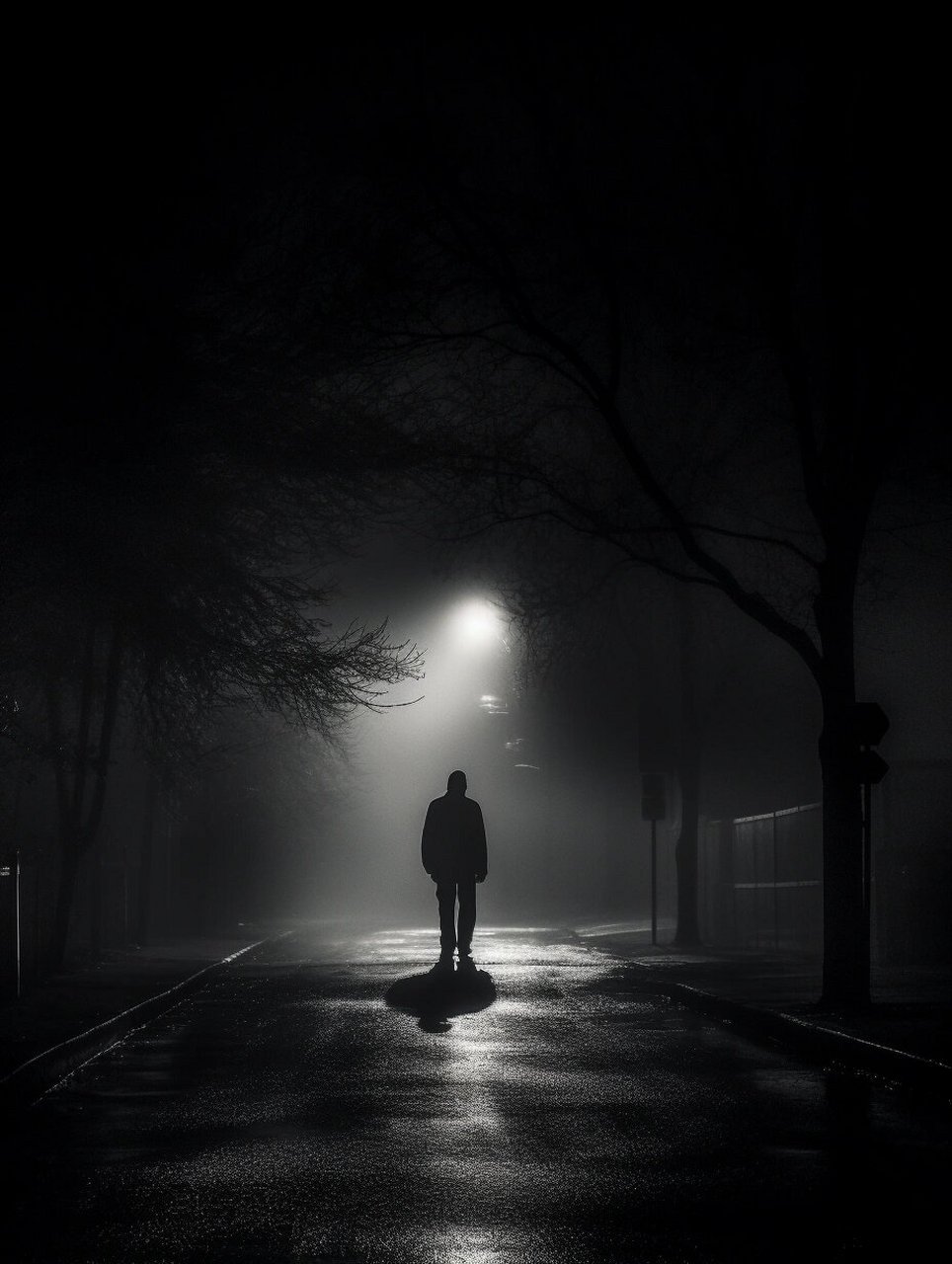 一个男人孤独的背影图片 男人孤独的背影  在寂静的街头,一张男人孤独