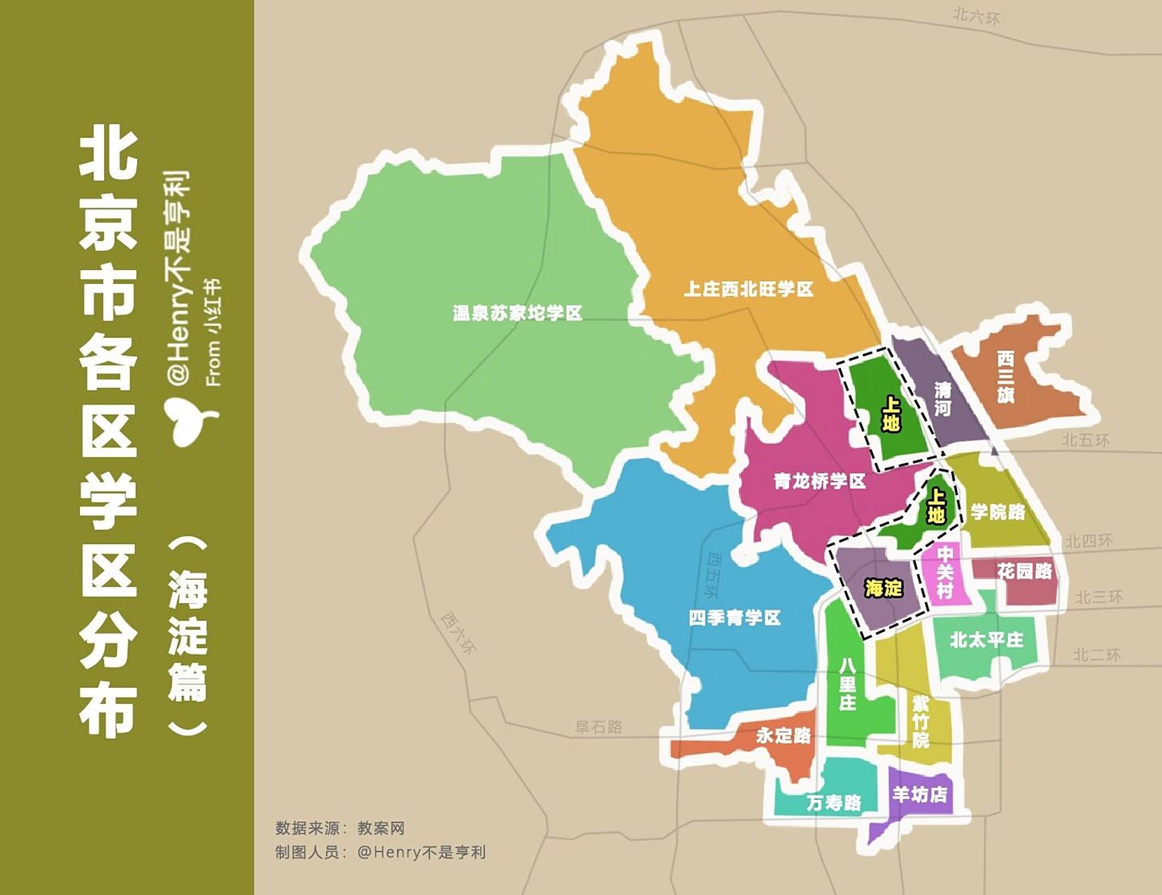 北京市各区学区分级(海淀篇) 北京海淀区22各街道划分了17个学区,学区