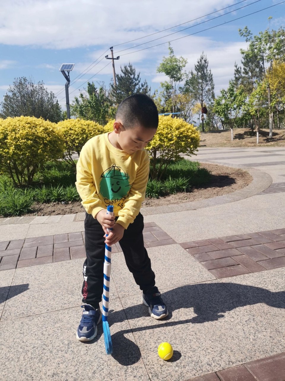 幼儿园手工自制玩教具体育游戏曲棍球赶小猪