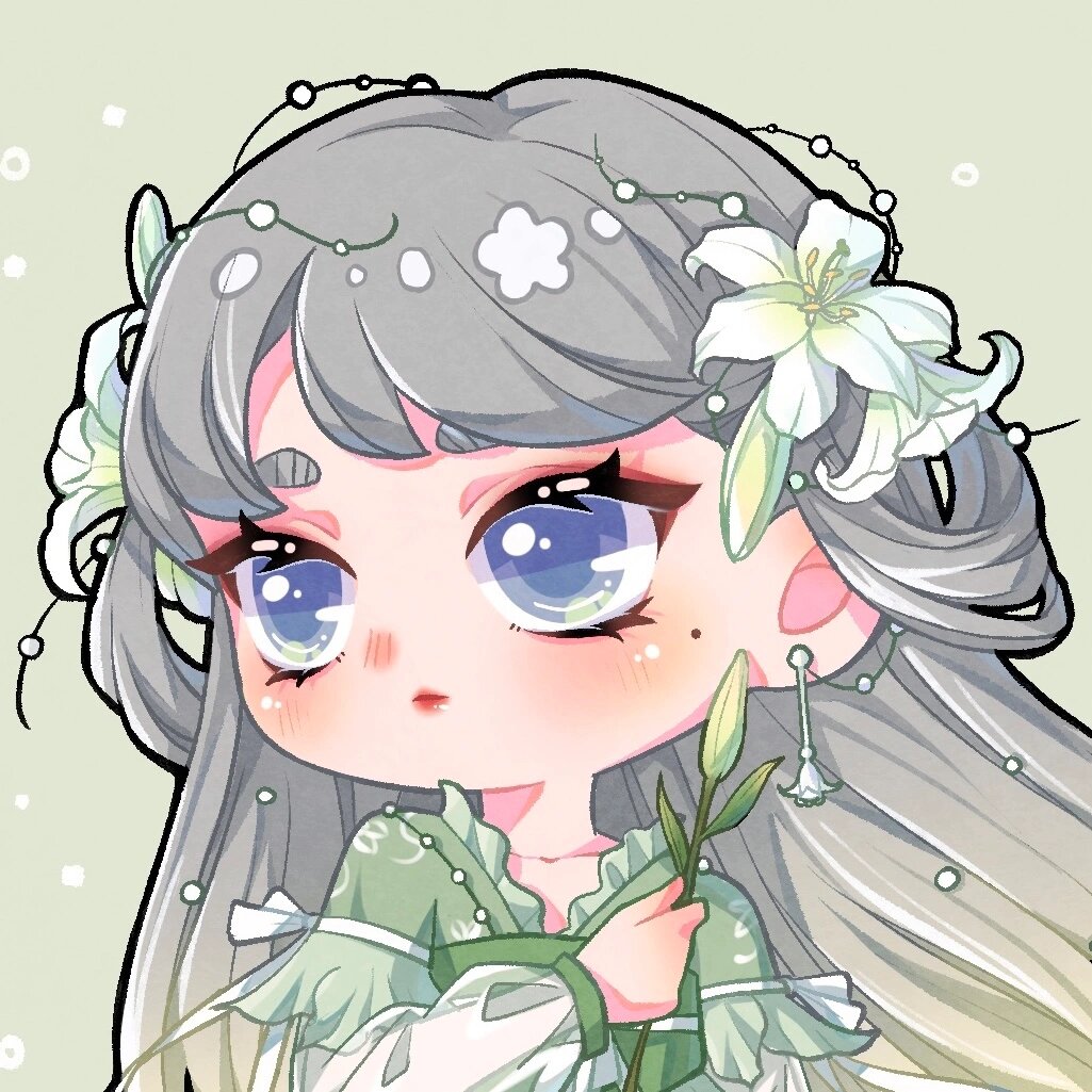 花朵拟人|q版|百合花 这次是百合花的q版拟人 78百合花78花语