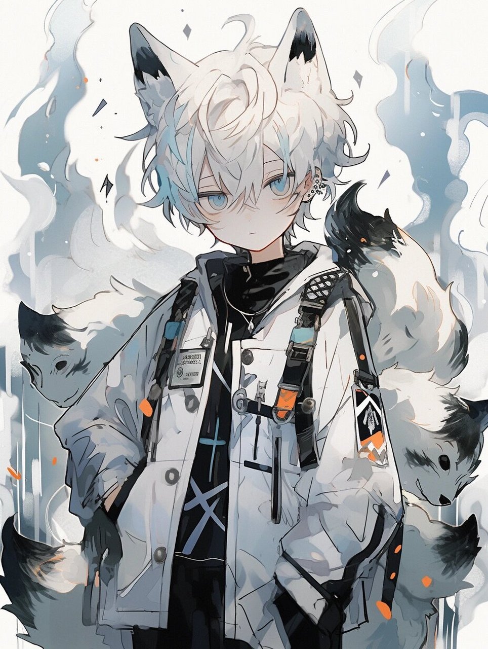 正太狐妖 | 动漫男生头像壁纸插画素材 姐姐要来摸摸我的耳朵嘛