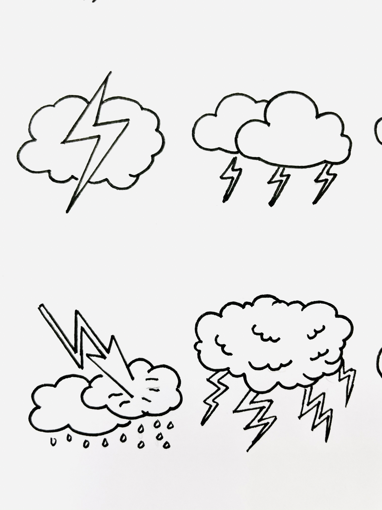 简笔画 闪电7315 分享一组气象类简笔画