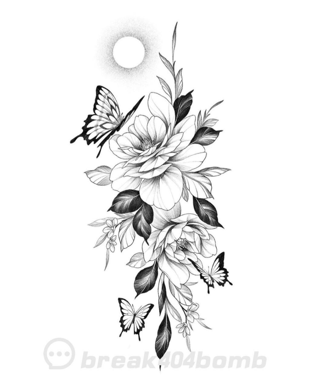 丨遮盖手稿 适合女生小姐妹 素花纹身是比较常见也是经典的纹身图案