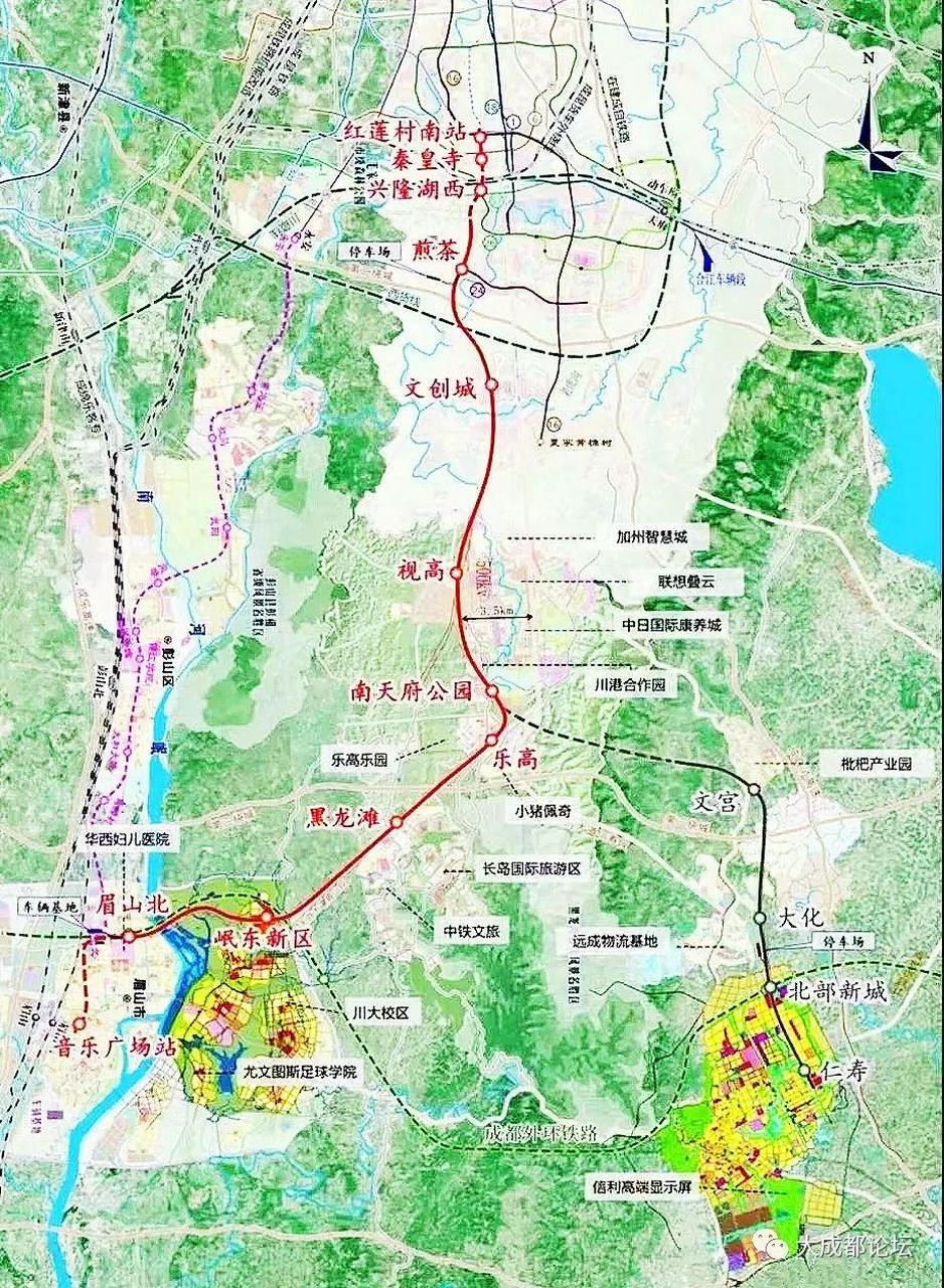 成都至眉山s5线市域(郊)铁路工程昨日开始进行环评第一次公示.