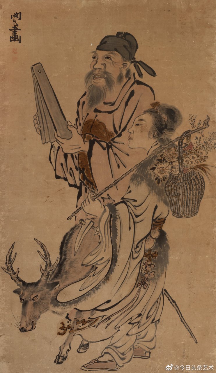 【 清代画家闵贞人物画 】  闵贞(1730年—1788年),字正斋,湖北武穴人