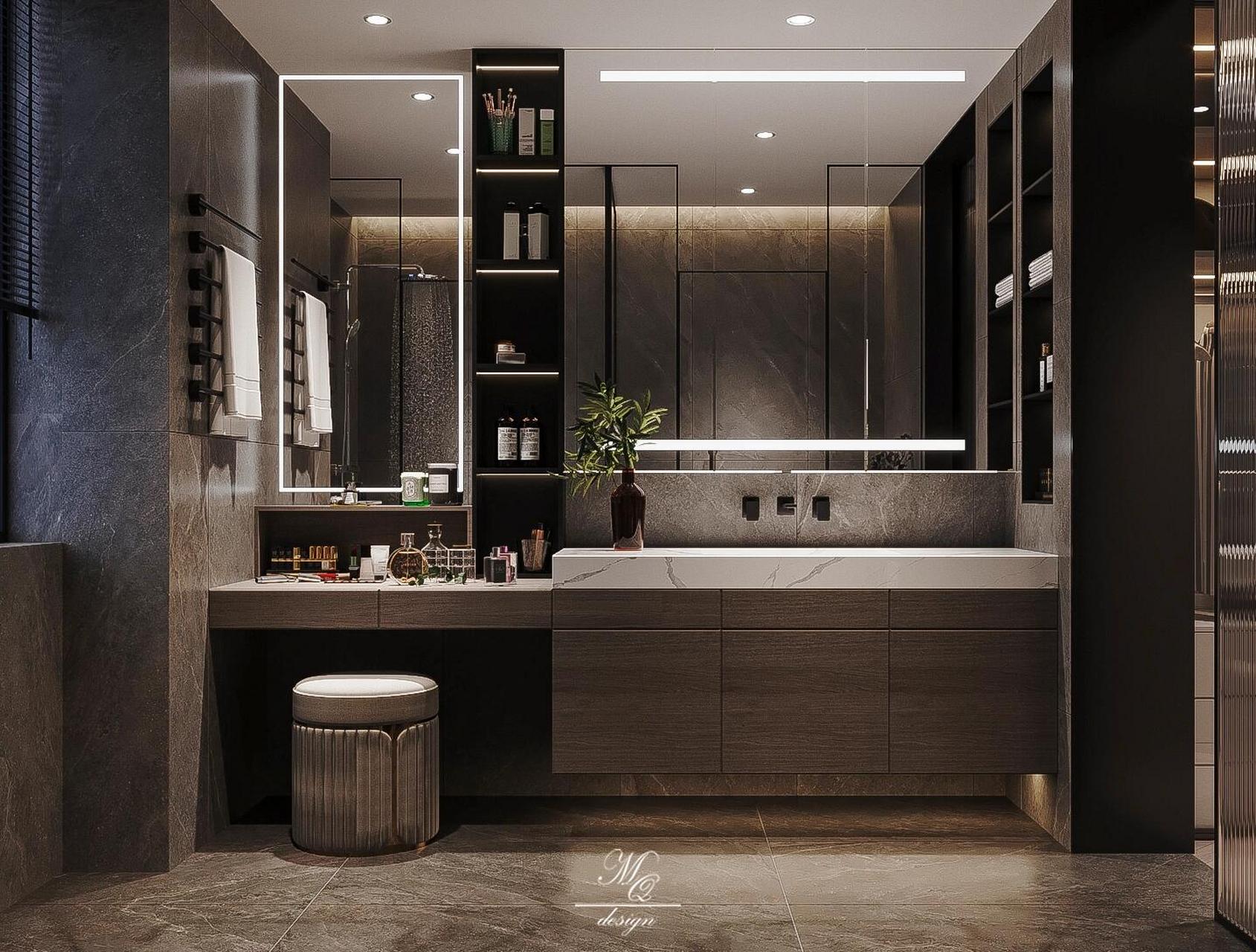 谁看了不说一眼高级/现代轻奢风卫生间设计/ 大平层主卧卫生间设计