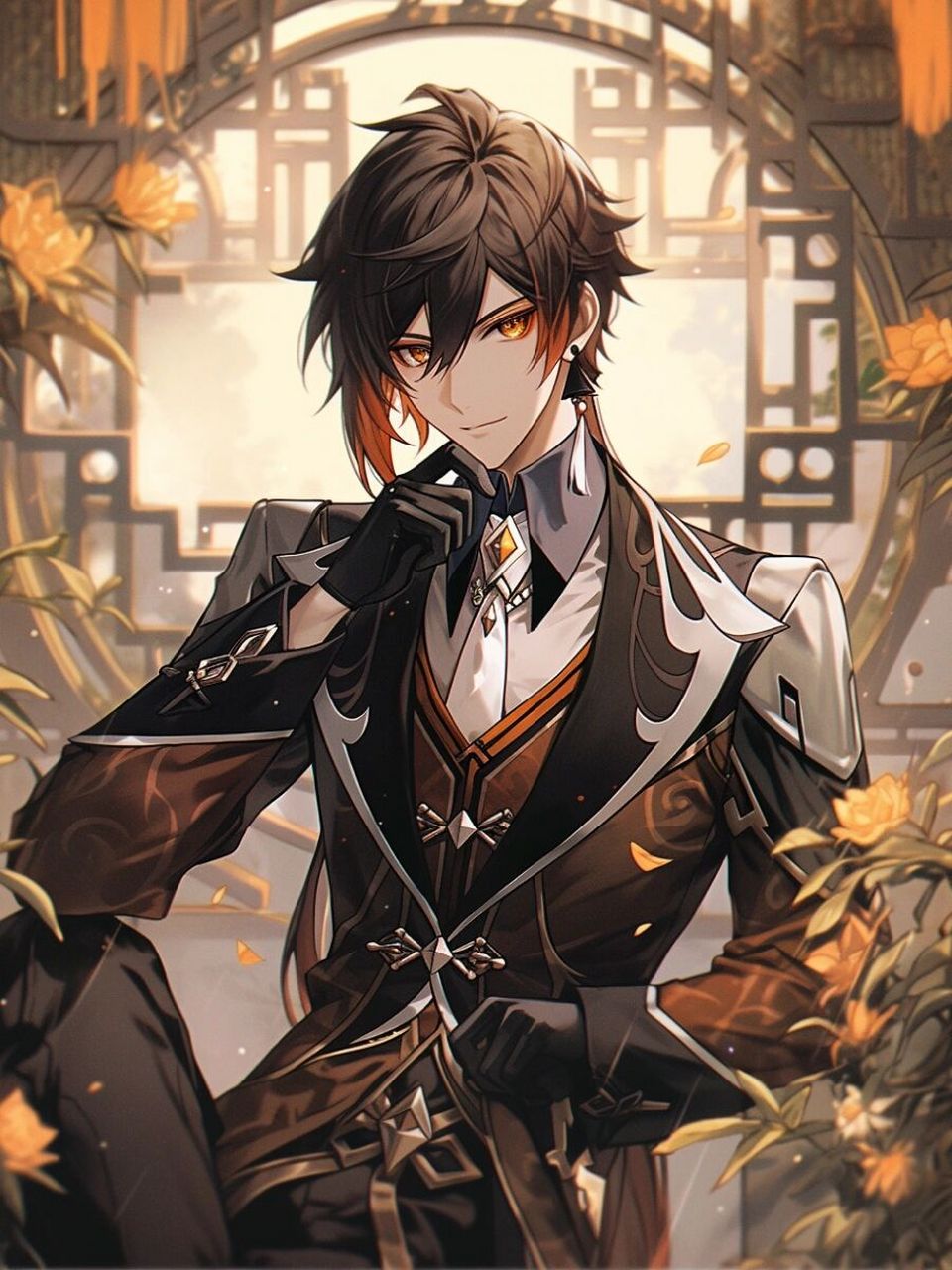 【原神插画】钟离丨精美壁纸 (含完整咒语)左下角进入  应"往生堂"