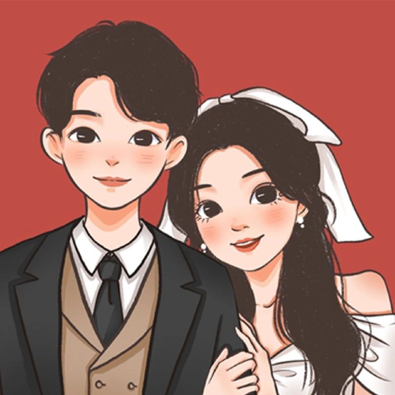 情侣卡通人物照片q版手绘头像动漫人物婚礼 情侣卡通人物照片q版手绘