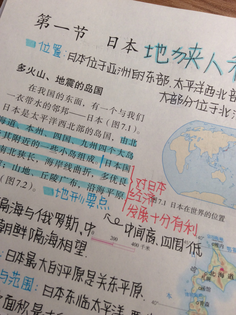 七下地理笔记 第七章第一节(上) 这节太多了 明天再发(下) 看不懂的