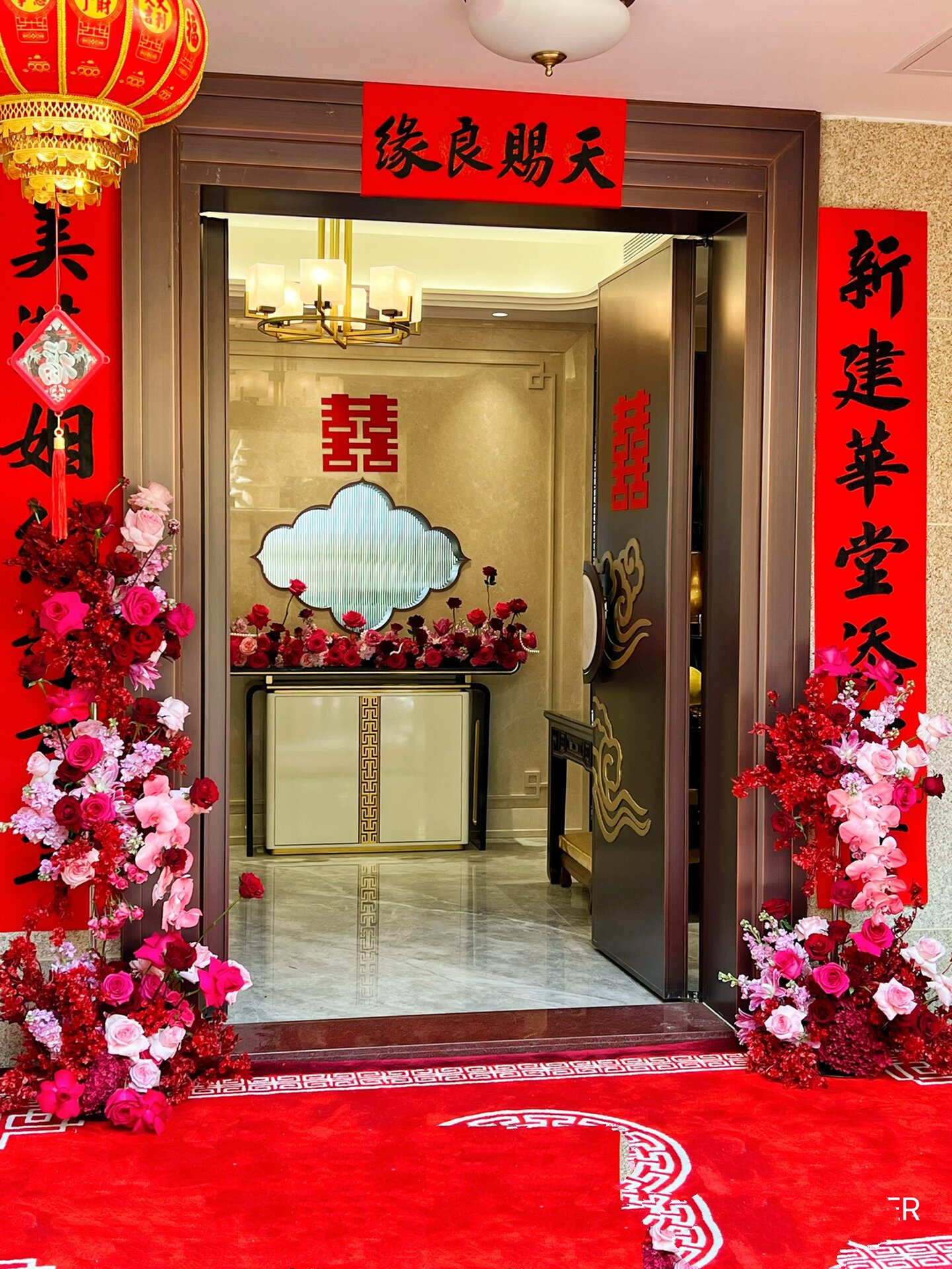 别墅婚房布置16615 大门,玄关花艺
