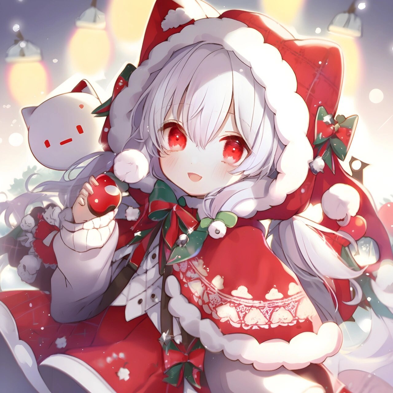 nijijourney|ai头像vol.39 圣诞节小红帽 圣诞版的小红帽.