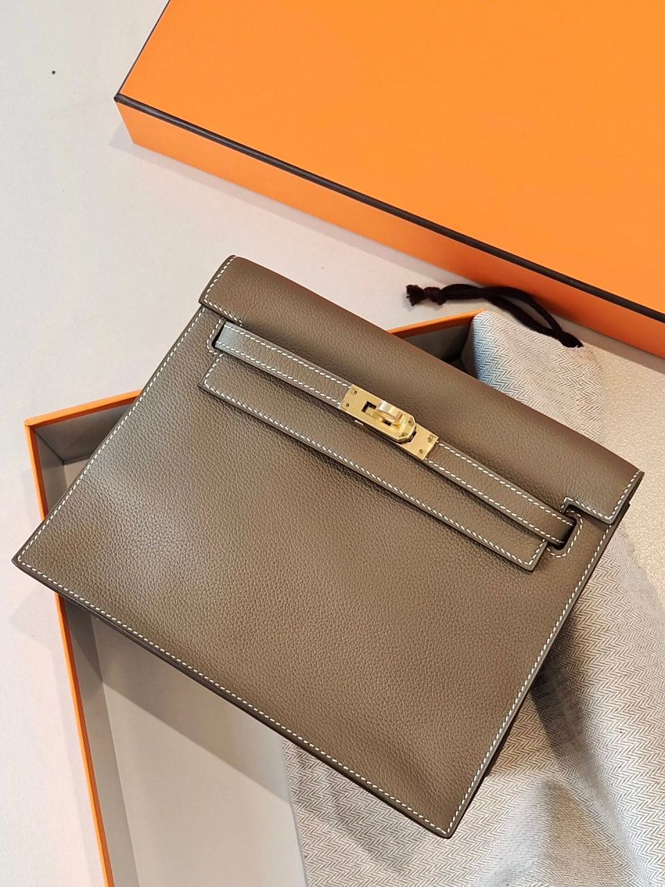 爱马仕 kelly danes kelly danse大象灰evercolor皮金扣,我的至爱