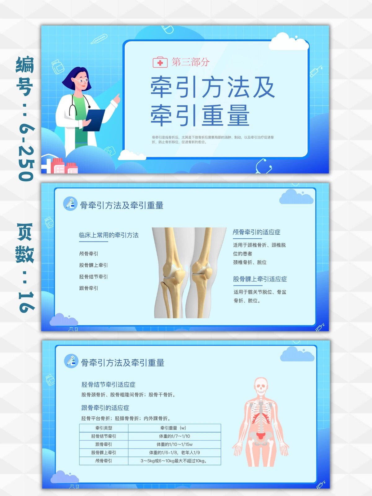 骨科骨牵引病人的护理ppt模板|16页