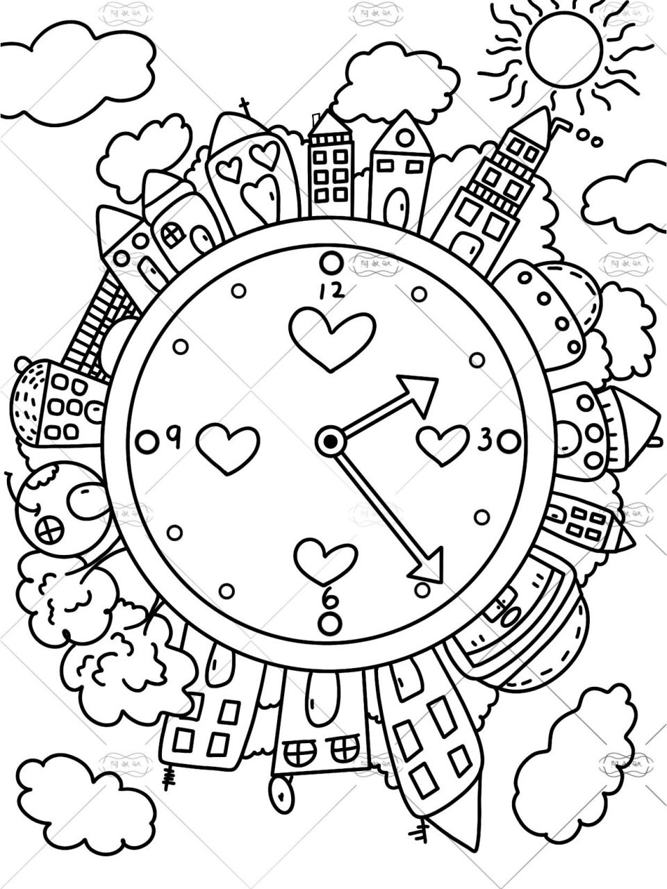 《创意时钟美术》适合8岁以上儿童美术作品 今天一起来画创意时钟吧