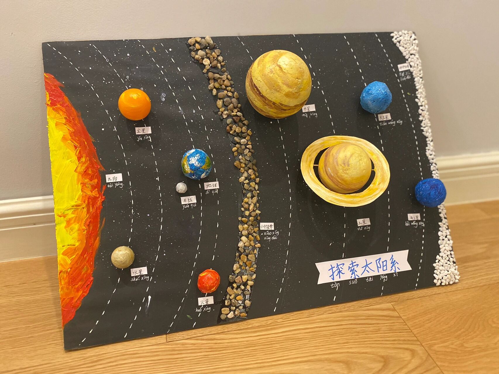 手工作业:这次是我最爱的主题,太阳系来了 本期主题:废物利用制作"