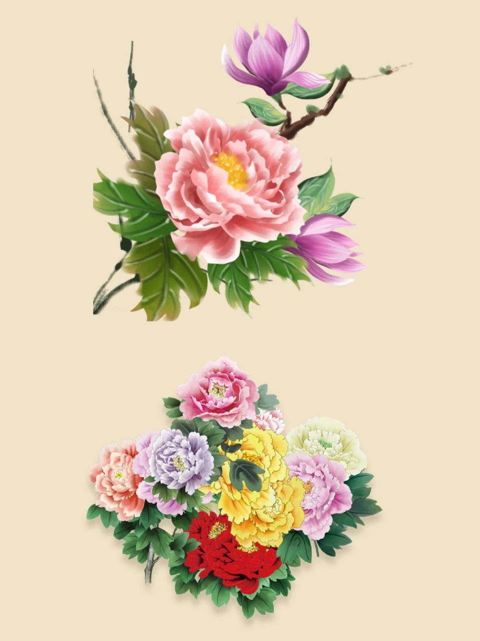 花开富贵|国潮牡丹花免抠素材 hello,宝宝们,大家好.