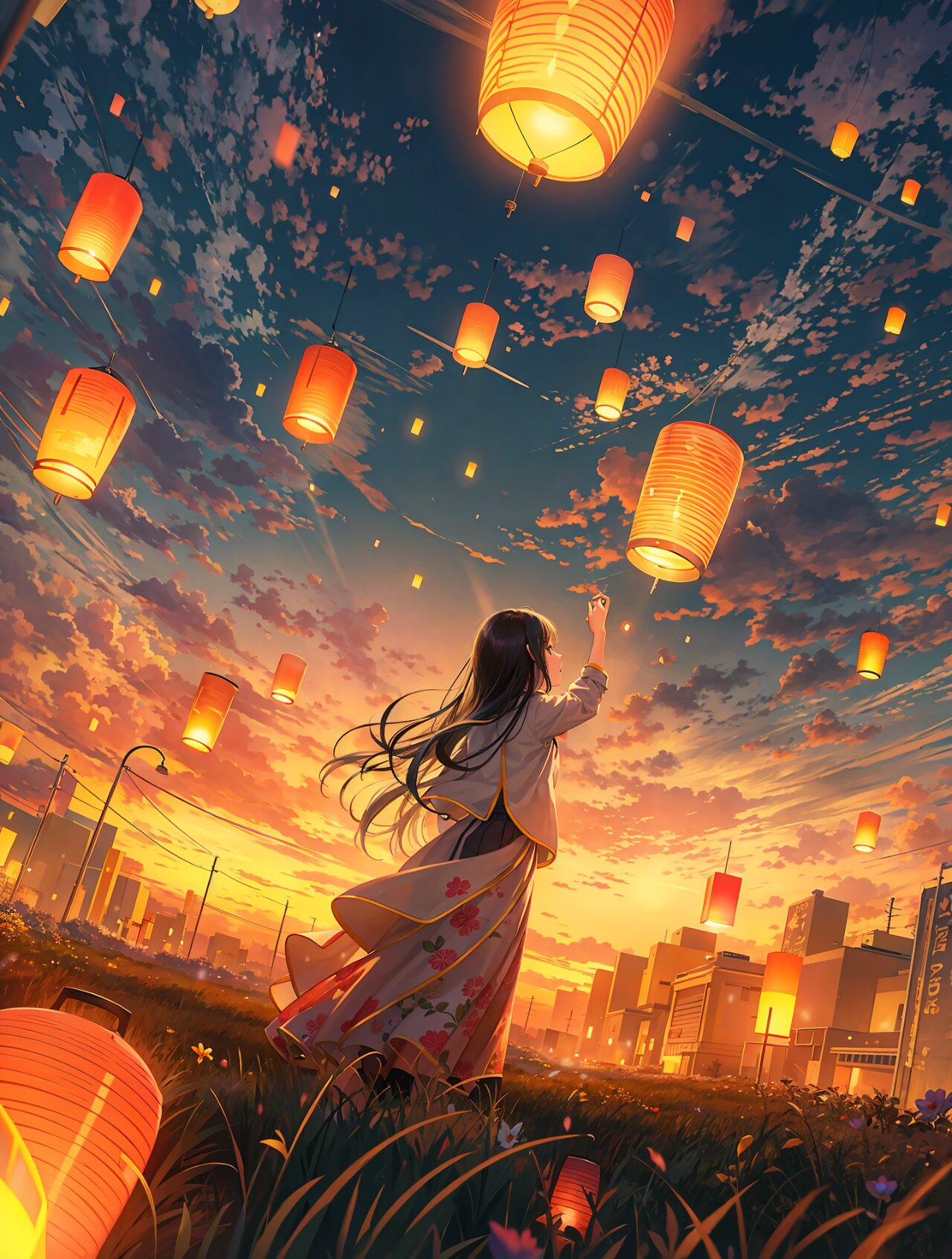 动漫插画:千灯愿