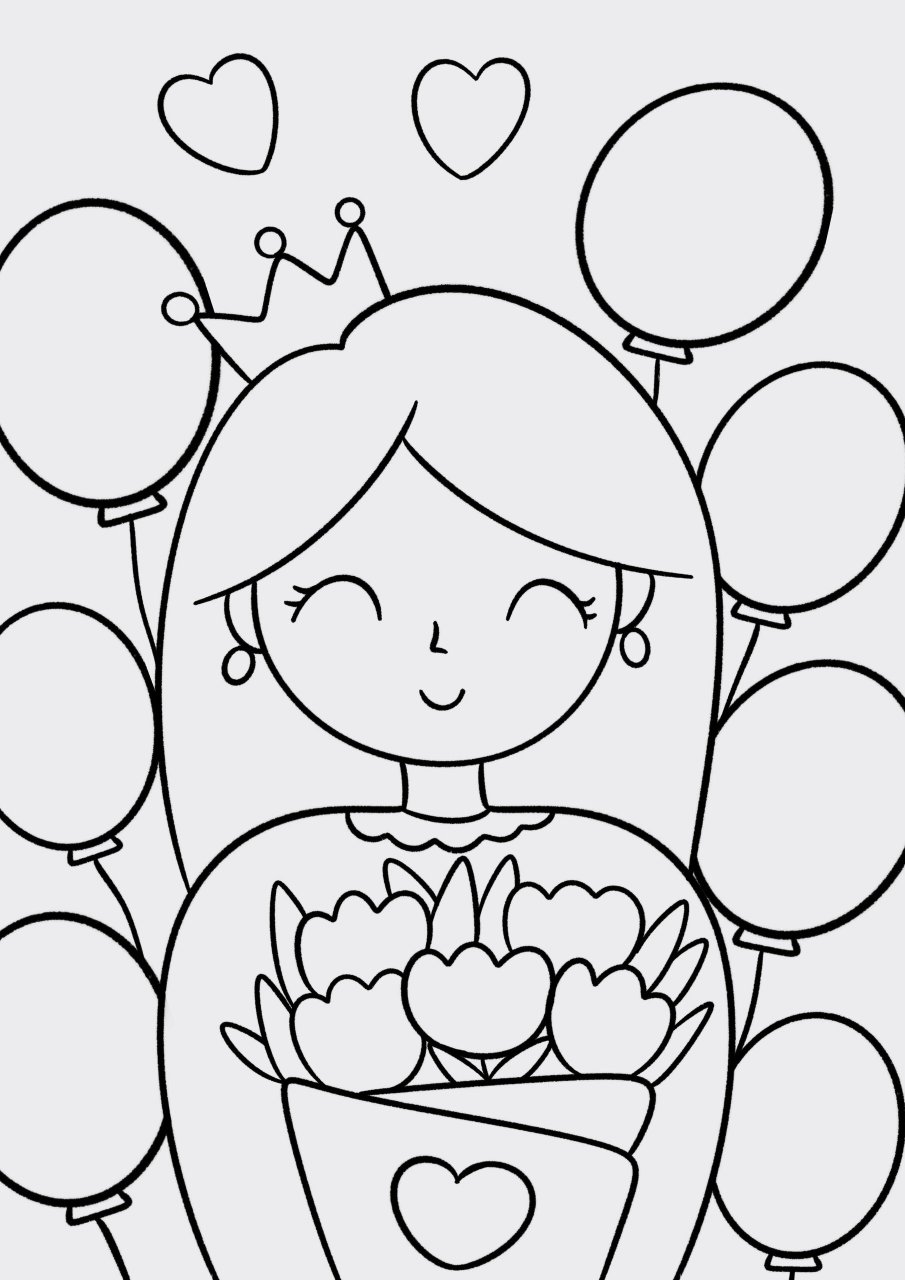 女神节简笔画 3.8母亲节快到了画一幅画送妈妈吧