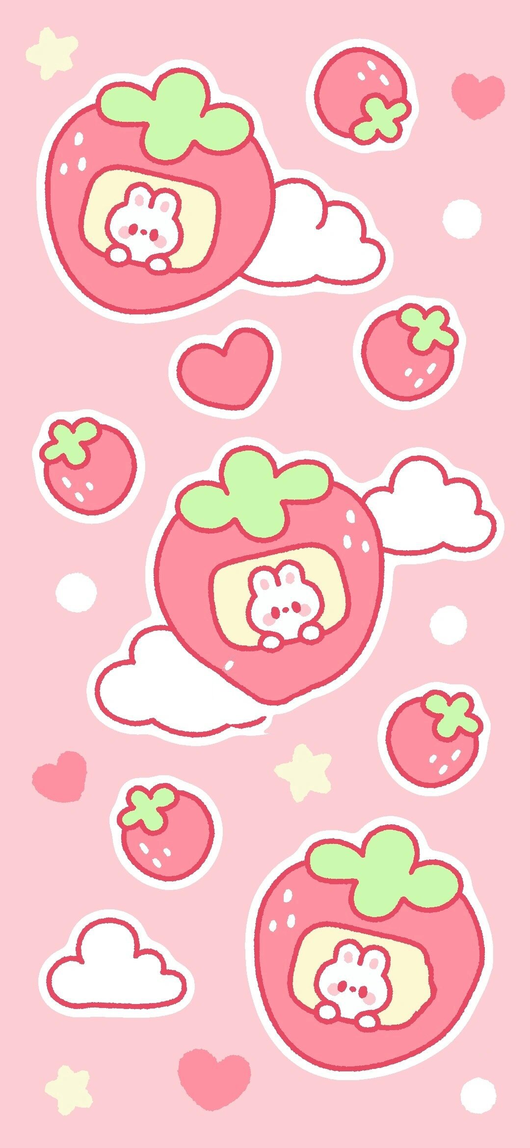 原创| 可爱草莓壁纸 锁屏壁纸 简笔画